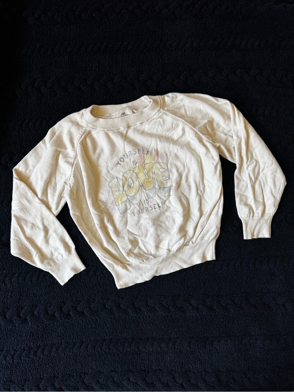Cream "Love Yourself" Graphic Sweatshirt